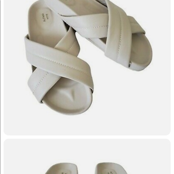 Alfani off white  Sandals pool slides feel like soft leather 9/10 - Picture 2 of 7